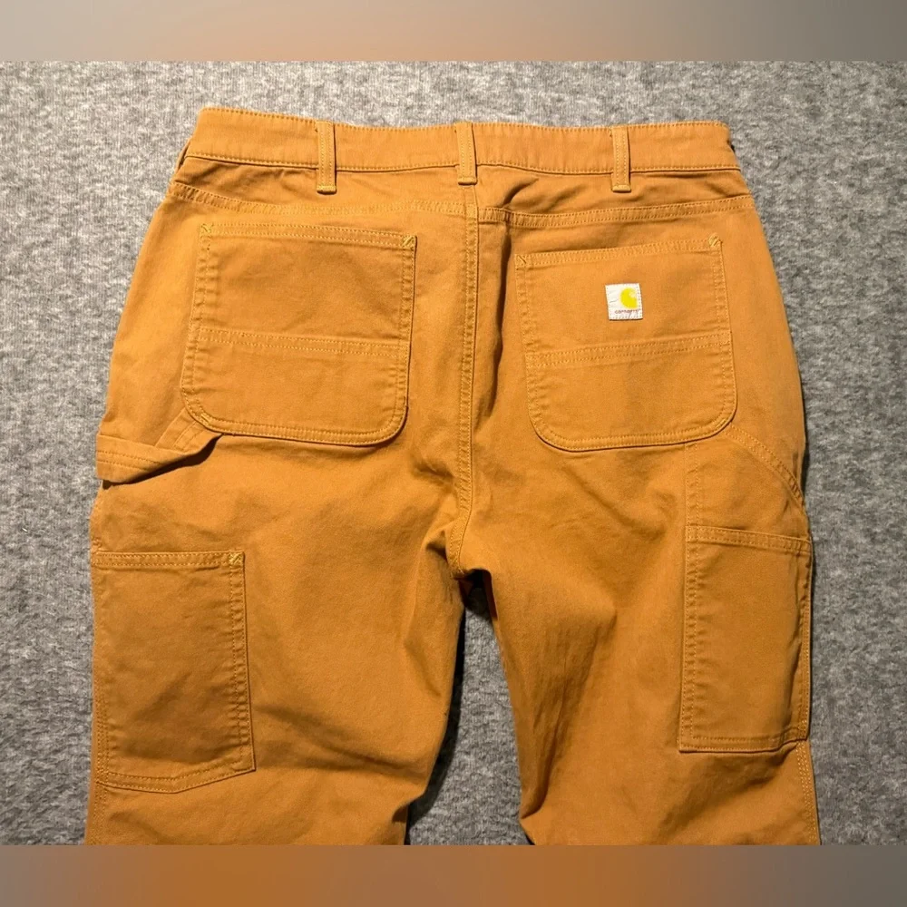 Carhartt Rugged Flex Canvas Work Pants Womens 12 brown Relaxed Carpenter BN5113 - Picture 11 of 12